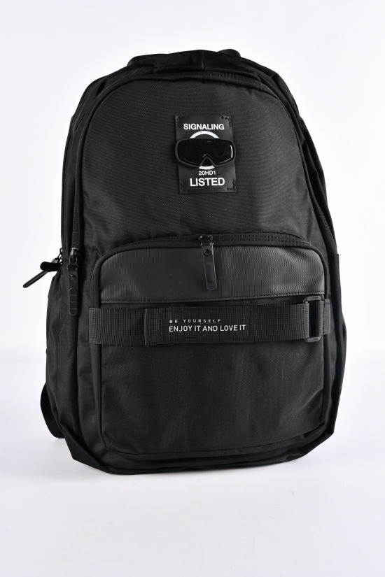 Рюкзак с плащевой ткани (цв.черный) размер 47/30/13 см. арт.S309