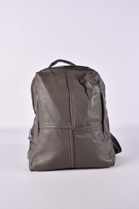 Рюкзак из экокожи (цв.серый) размер 34/23/16см. арт.7063