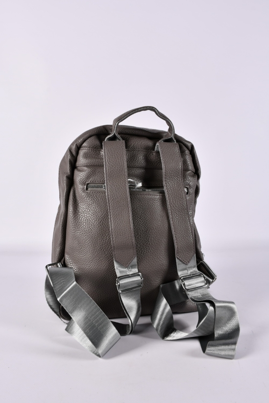 Рюкзак из экокожи (цв.серый) размер 34/23/16см. арт.7063