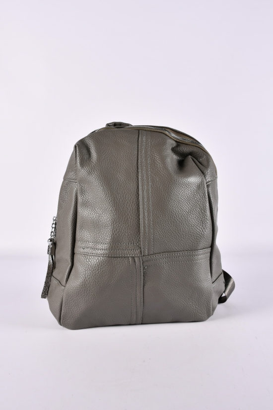 Рюкзак из экокожи (цв.т.серый) размер 34/23/16см. арт.7063