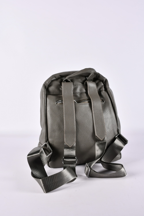 Рюкзак з екошкіри (кол. т. сірий) розмір 34/23/16см. арт.7063