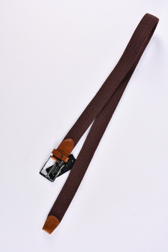 Ремень резинка плетеный унисекс (цв.коричневый) ширина ~35мм "ALON " арт.P002