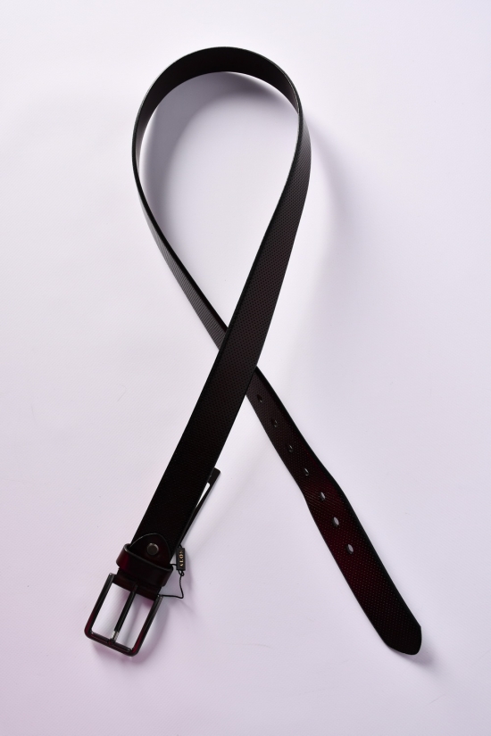 Ремень мужской кожаный (цв.т.коричневый) ширина ~35мм "ALON " арт.NHZ-901