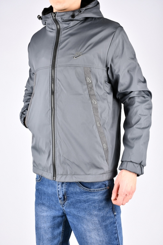 Куртка чоловіча (кол. сірий/чорний) демісезонна з плащової тканини "NIKE" двостороння Розміри в наявності : 46, 48, 50, 52, 54 арт.8920