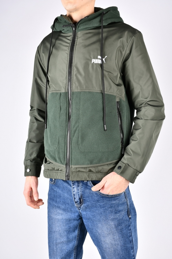 Куртка чоловіча (кол. зелений) демісезонна з плащової тканини "PUMA" Розміри в наявності : 48, 50, 52, 54, 56 арт.8956
