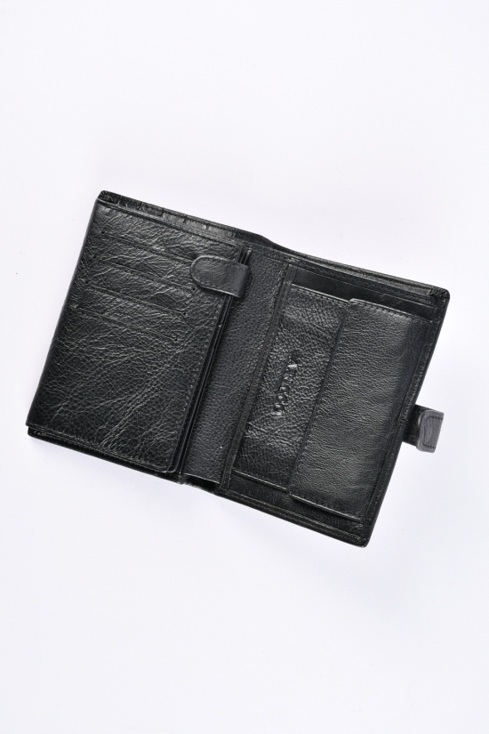 Портмоне мужской кожаный (color.black) размер 14/10 см. "ALFA RICCO" арт.AR3240/75NC