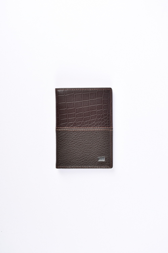 Обкладинка для паспорта та карток шкіряна (color.brown) розмір 13,5/9,5 см. "ALFA RICCO" арт.AR008/75NC