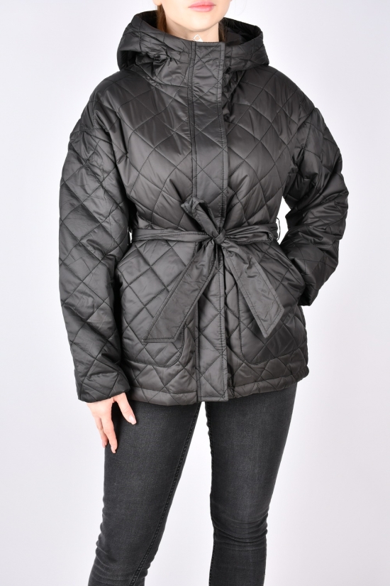 Куртка женская демисезонная (цв.чёрный) с плащевки Размеры в наличии : 44, 48 арт.1366
