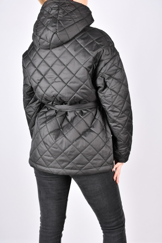 Куртка жіноча демісезонна (кол. чорний) з плащової тканини Розміри в наявності : 44, 48 арт.1366