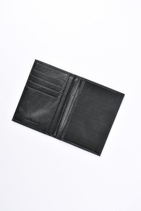 Обкладинка для паспорта та карток шкіряна (color.black) розмір 13,5/9,5 см. "ALFA RICCO" арт.AR008/NC