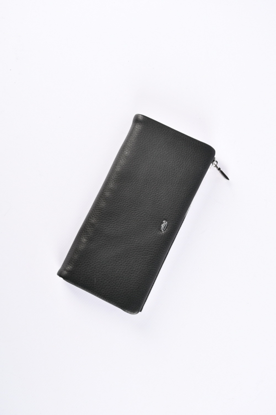 Кошелёк зажим мужской кожаный (color.black) размер 18.5/9 см. "ALFA RICCO" арт.AR2029/NC