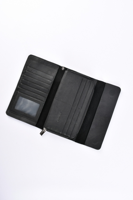 Портмоне мужской кожаный (color.black) размер 20.5/11см. "ALFA RICCO" арт.AR2525/NC
