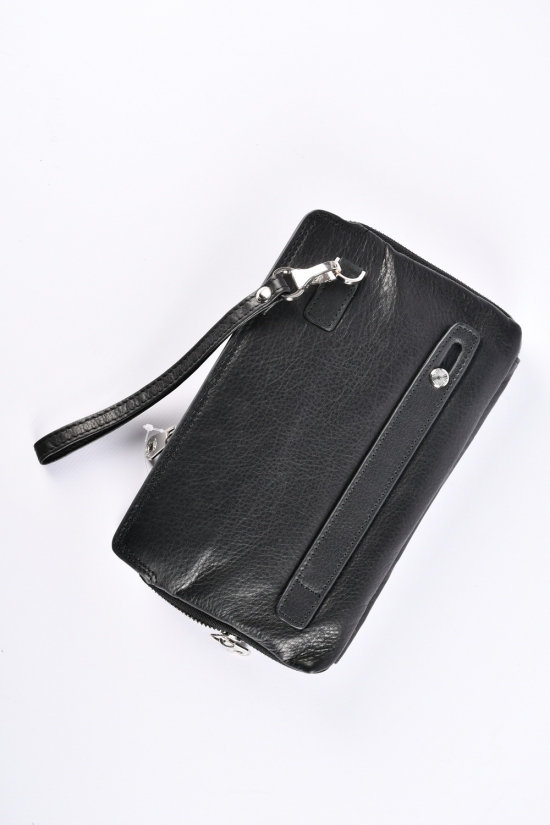 Портмоне мужской кожаный (color.black) размер 23/14см. "ALFA RICCO" арт.AR1115/NC