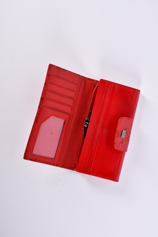 Гаманець жіночий шкіряний (color.RED) розмір 19/10 см. Alfa Ricco арт.AR9001/SY