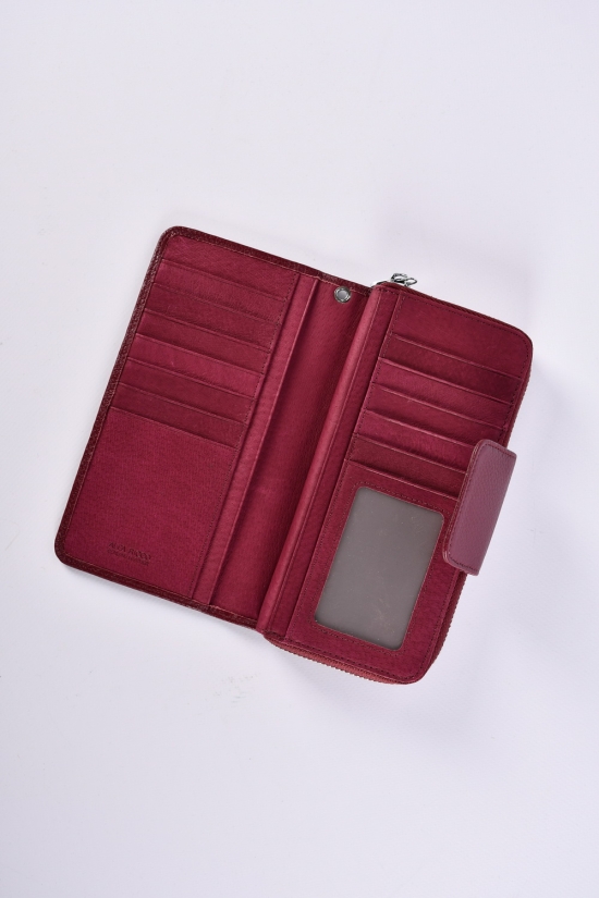 Кошелёк женский кожаный (color.burgundy) размер 19/9,5 см. "Alfa Ricco" арт.AR6125A/FY