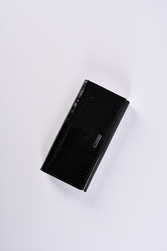 Гаманець жіночий шкіряний лаковий (color.black) розмір 18.5/9 см. Alfa Ricco арт.AR3430/18TT