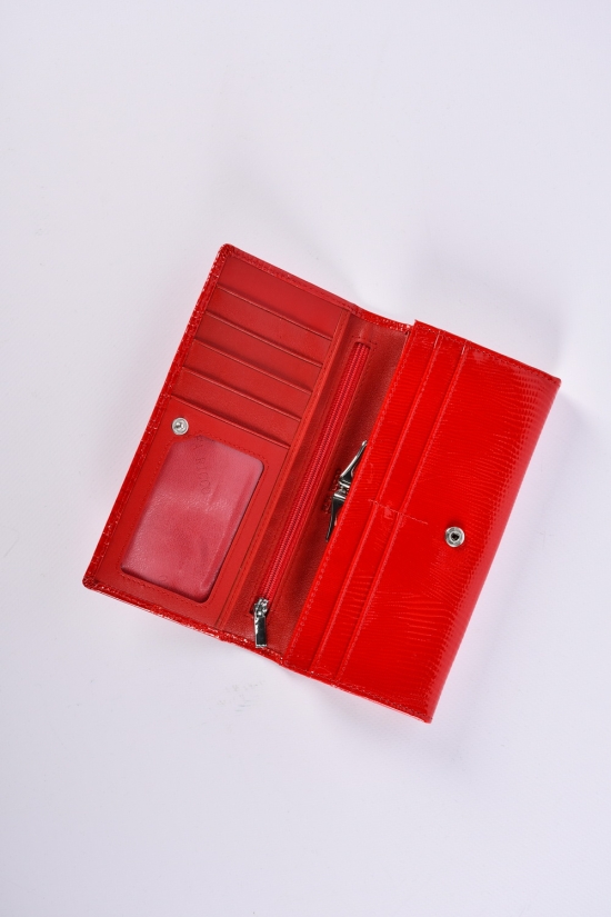 Гаманець жіночий шкіряний лаковий (color.red) розмір 18.5/9 см. Alfa Ricco арт.AR3430/18TT