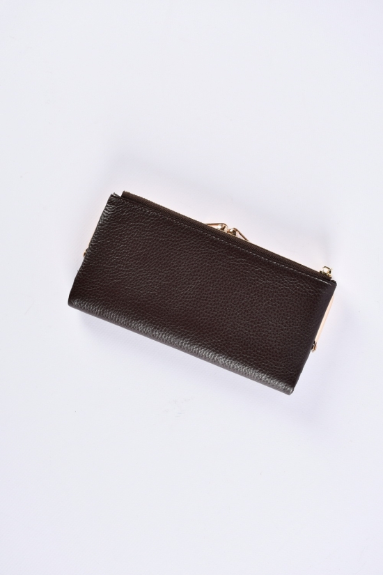 Кошелёк женский кожаный (color.coffee) размер 19/9.5 см."Alfa Ricco" арт.CL2205-9919A-3