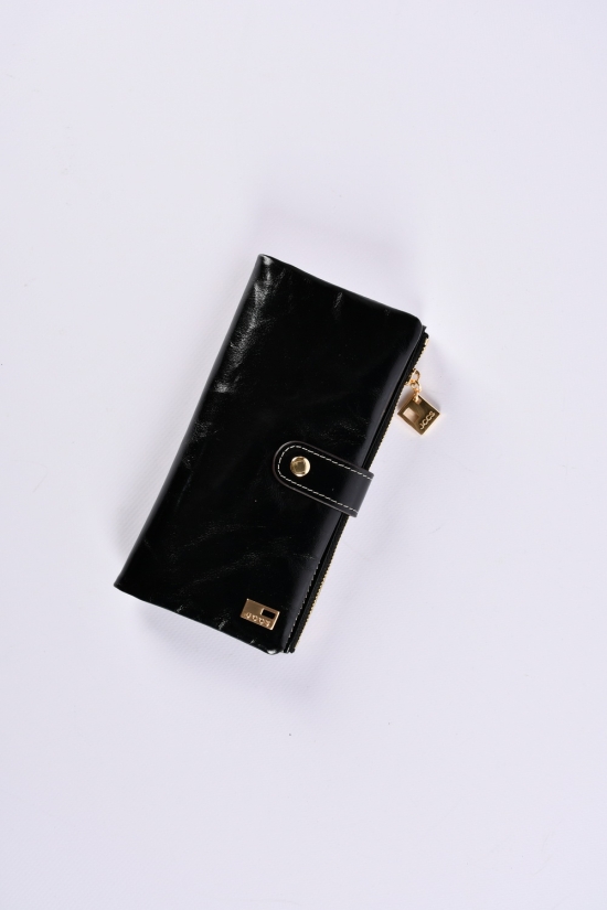 Кошелёк женский кожаный (color.BLACK) размер 18.5/9.5 см."Alfa Ricco" арт.JS1041