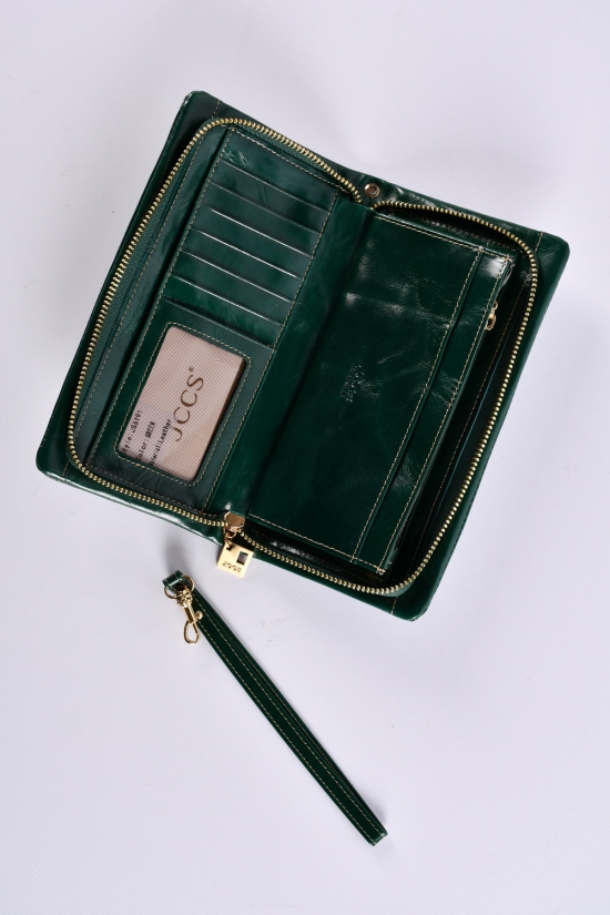 Кошелёк женский кожаный (color.GREEN) размер 20.5/10 см."Alfa Ricco" арт.JS6191