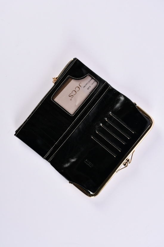 Кошелёк женский кожаный (color.BLACK) размер 19/9.5 см."Alfa Ricco" арт.JS3246
