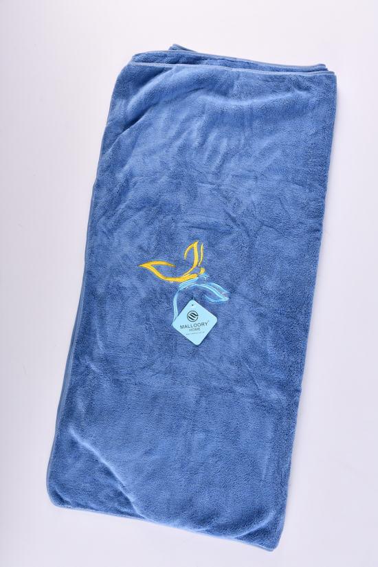 Полотенце сауна (цв.синий) микрофибра 90/160 см вес 420г арт.6749
