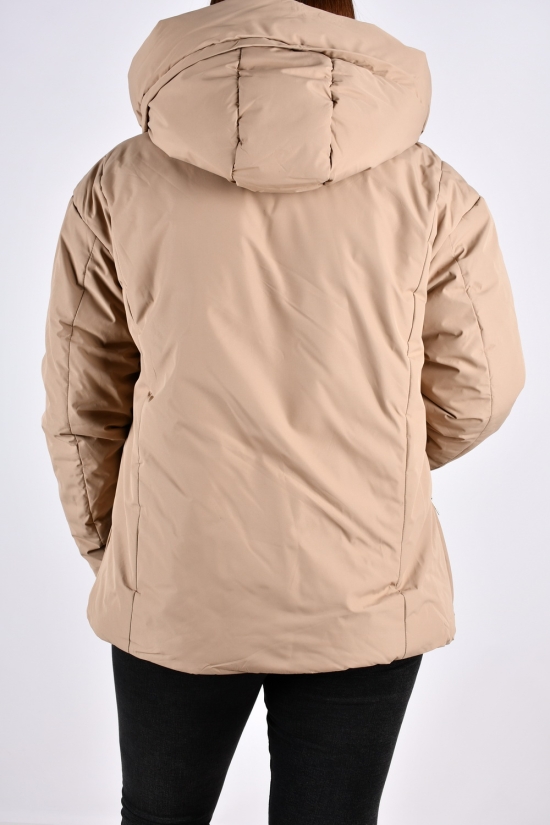 Куртка жіноча (кол. капучино) з плащової тканини демісезонна "Saint Wish" Розміри в наявності : 50, 54 арт.7035