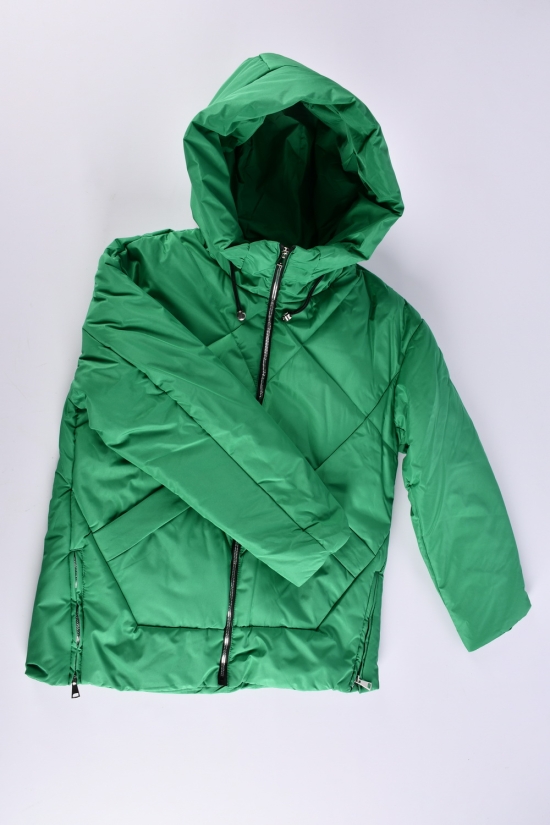Куртка жіноча (кол. зелений) з плащової тканини демісезонна "Saint Wish" Розмір в наявності : 56 арт.7035