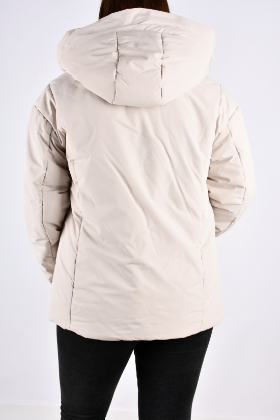 Куртка жіноча (кол. кремовий) з плащової тканини демісезонна "Saint Wish" Розміри в наявності : 50, 56 арт.7035