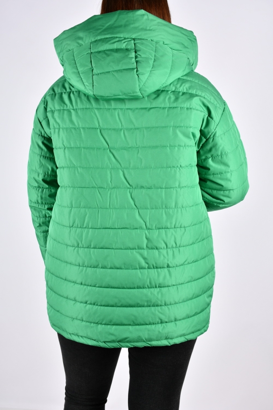 Куртка жіноча (кол. зелений) з плащової тканини демісезонна "Saint Wish" Розміри в наявності : 52, 58 арт.7031