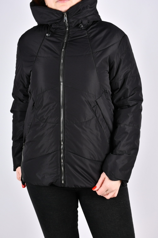 Куртка женская (цв.черный) из плащевки демисезонная "Saint Wish" Размеры в наличии : 46, 48, 50, 52, 54 арт.7028