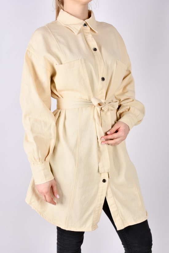 Рубашка-туника женская (цв.молочный) "QIANZHIDU" Размеры в наличии : 44, 46, 48 арт.EC103001