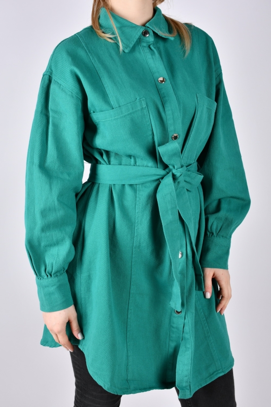 Рубашка-туника женская (цв.зелёный) "QIANZHIDU" Размеры в наличии : 44, 46, 48 арт.EC103001