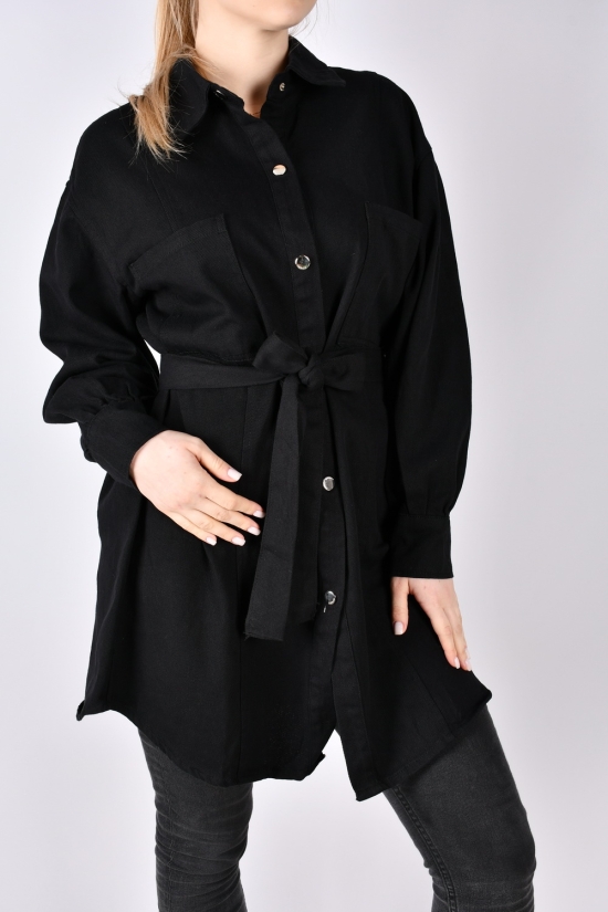 Рубашка-туника женская (цв.чёрный) "QIANZHIDU" Размеры в наличии : 44, 46 арт.EC103001