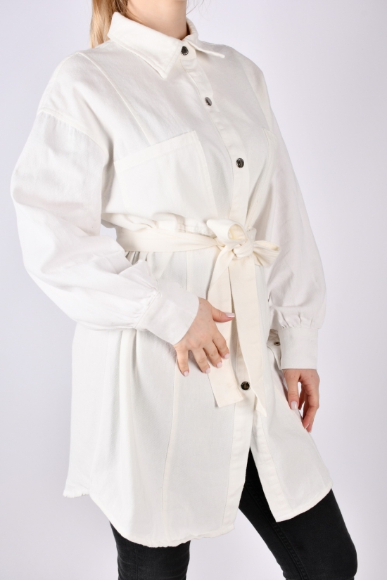 Рубашка-туника женская (цв.белый) "QIANZHIDU" Размеры в наличии : 44, 46, 48 арт.EC103001