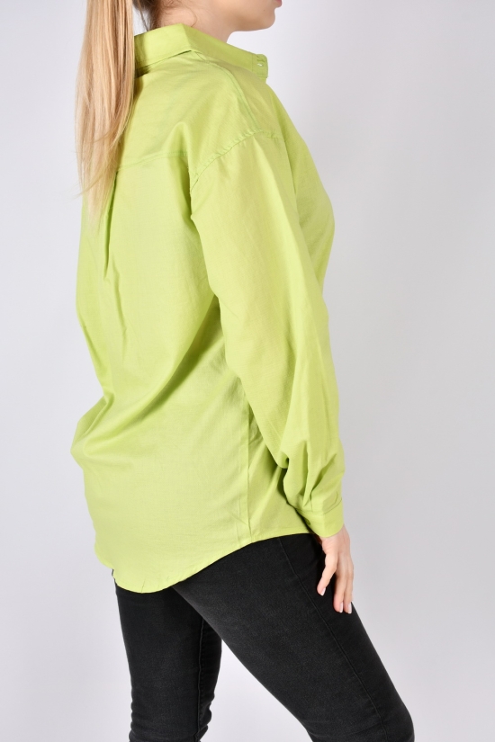 Рубашка женская (цв.салатовый) "QIANZHIDU" Размеры в наличии : 44, 46, 48, 50, 52 арт.EC16352083