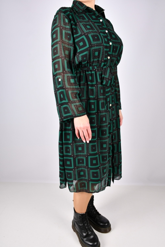 Сукня жіноча (кол. зелений) шифонова "QIANZHIDU" Розміри в наявності : 48, 50, 52, 54, 56 арт.EL15951884