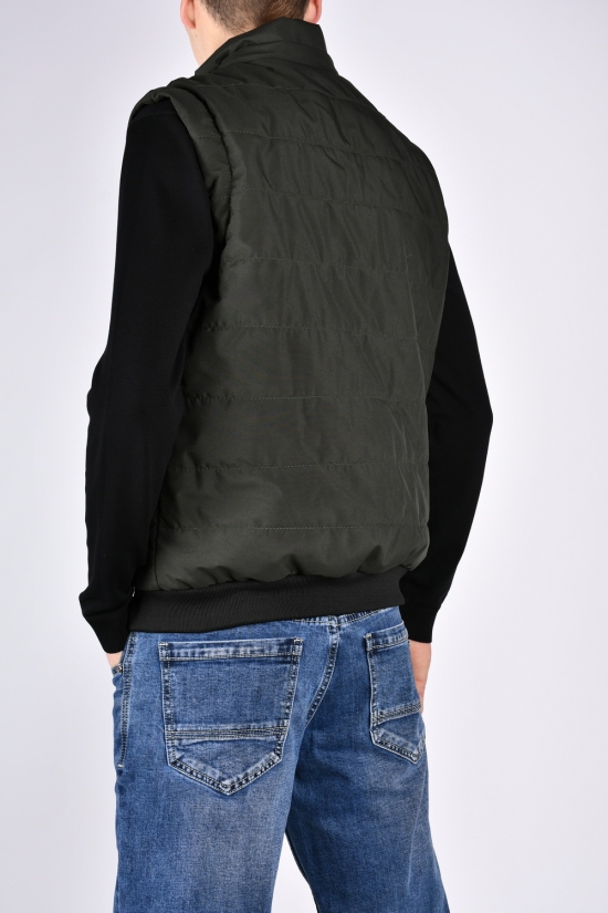 Куртка чоловіча демісезонна (кол. хакі) з відстібними рукавами з плащівки Розміри в наявності : 48, 50 арт.70