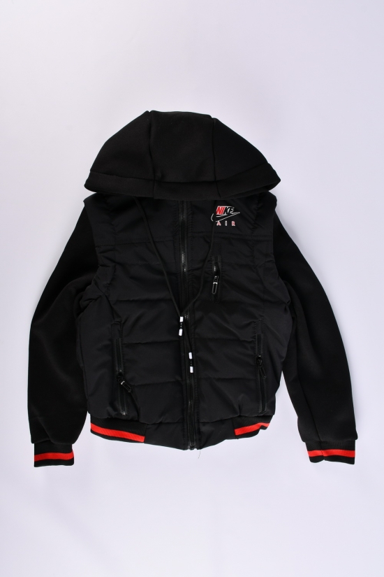 Куртка для мальчика демисезонная (цв.черный/красный) с отстёгивающими рукавами из плащёвки Рост в наличии : 122, 128, 134, 140 арт.01