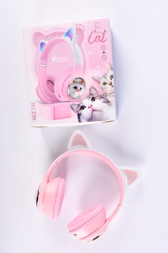 Навушники з функцією блютуз (LED) (кол. рожевий) арт.AKZ-09