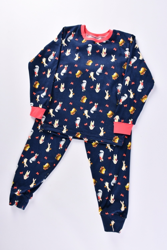 Пижама для девочки (цв.т.синий) (ткань интерлок) размер 110-116 арт.228334