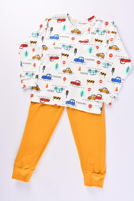 Піжама для хлопчика (кол. молочний) (тканина інтерлок) розмір 110-116 арт.228334