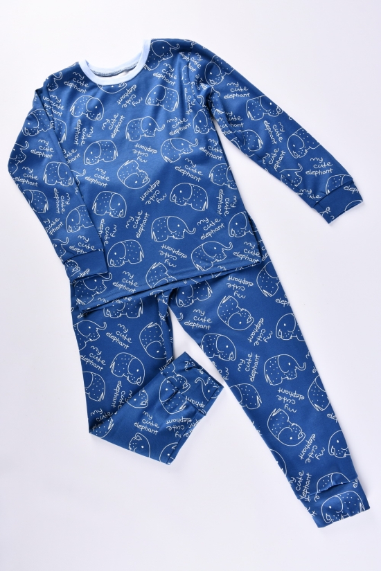 Пижама детская (цв.т.синий) (ткань интерлок) размер 122-128 арт.228334