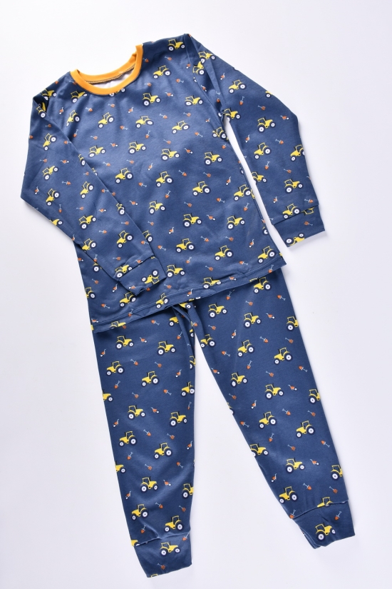 Пижама для мальчика (цв.т.синий) (ткань интерлок) размер 122-128 арт.228334