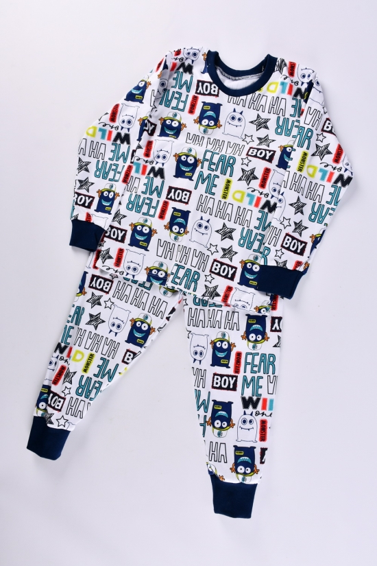 Пижама детская (цв.белый) (ткань интерлок) размер 98-104 арт.228334