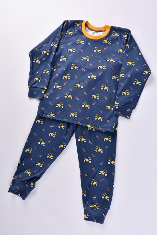 Пижама для мальчика (цв.т.синий) (ткань интерлок) размер 98-104 арт.228334