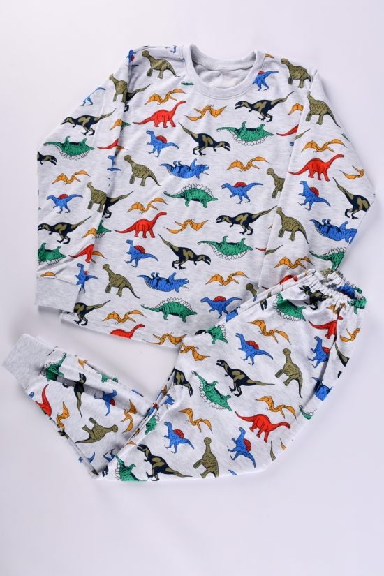 Пижама детская (цв. серый) (ткань интерлок) размер 128-134 арт.228334