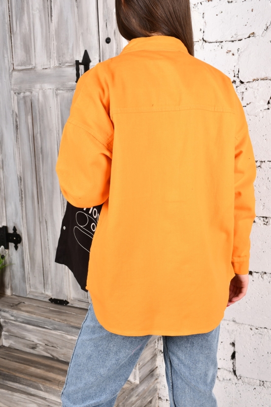 Рубашка женская котоновая (цв.оранжевый/черный) "Asist" Размеры в наличии : 42, 44, 46 арт.3922