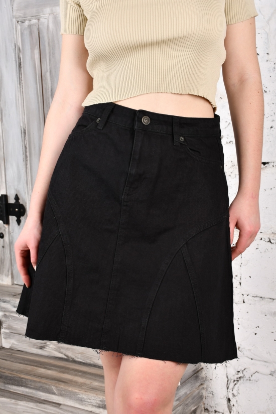 Юбка женская (цв.черный) джинсовая "WOWX MODA" Размеры в наличии : 40, 42, 44, 46 арт.0443