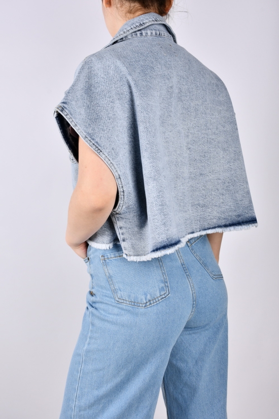Жилетка жіноча джинсова модель OVERSIZE Розміри в наявності : 44, 46 арт.S-5067-R